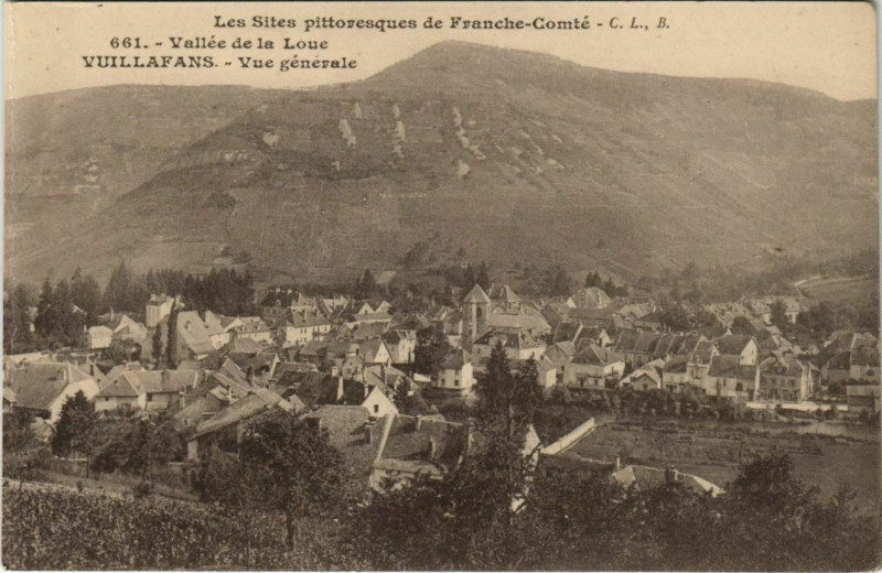 Carte postale ancienne Vuillafans - Vue générale à Vuillafans