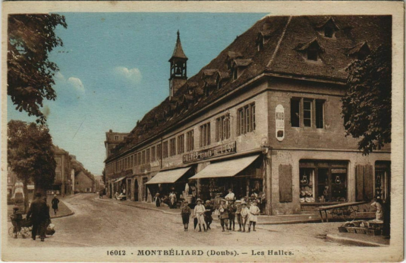 Carte postale ancienne Montbeliard - Les Halles à Montbéliard