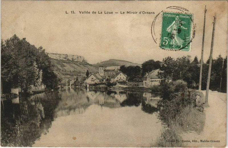 Carte postale ancienne Vallée de La Loue - Le Miroir d'Ornans à Nans