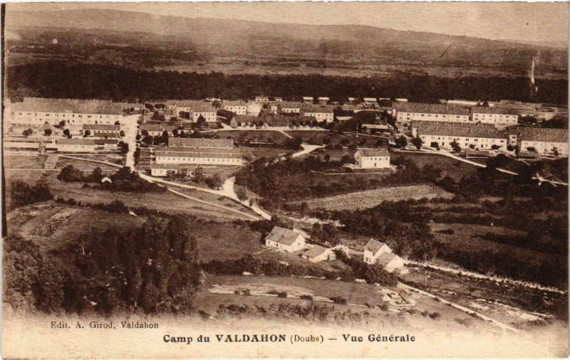 Carte postale ancienne Militaire Camp du Valdahon - Vue Générale à Valdahon