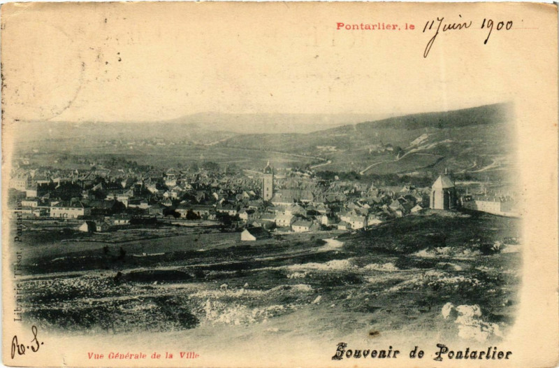 Carte postale ancienne Franche-Comté Doubs Pontarlier Panorama à Doubs