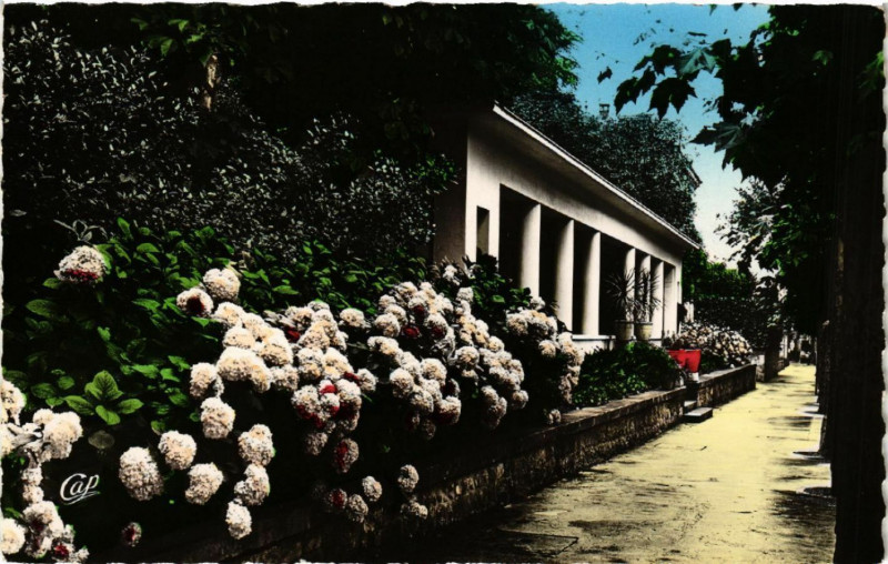 Carte postale ancienne Vals-les-Bains - Centre Thermal et Touristique - Un Coin de Jardin