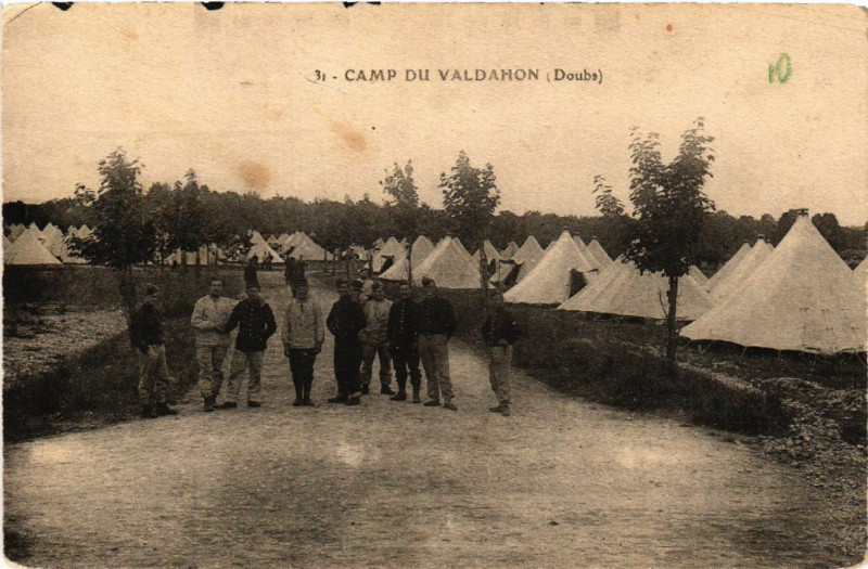 Carte postale ancienne Valdahon - Camp du Valdahon - Scene à Valdahon
