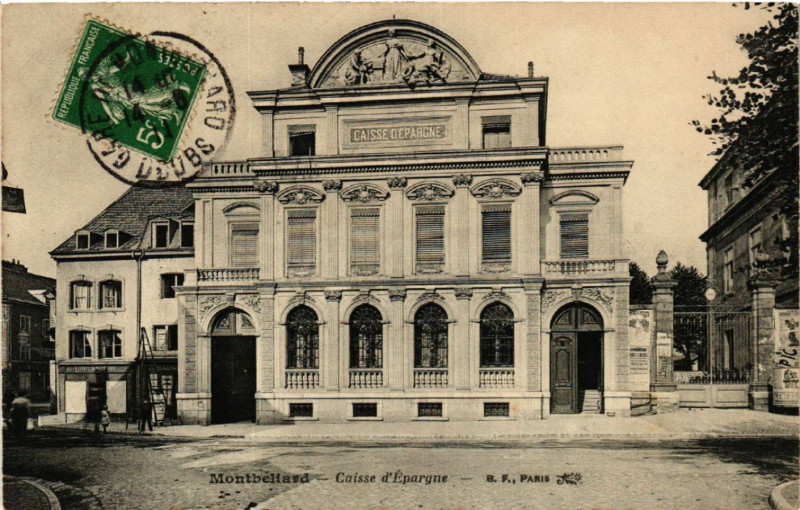 Carte postale ancienne Montbeliard - Caisse d'Epargne à Montbéliard
