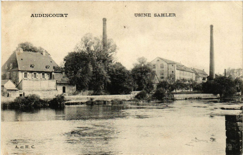 Carte postale ancienne Audincourt - Usine Sahler à Audincourt