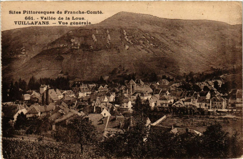 Carte postale ancienne Vuillafans - Vue générale - Vallée de la Loue à Vuillafans