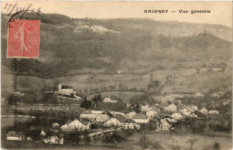 Carte postale ancienne Vaufrey - Vue générale à Vaufrey