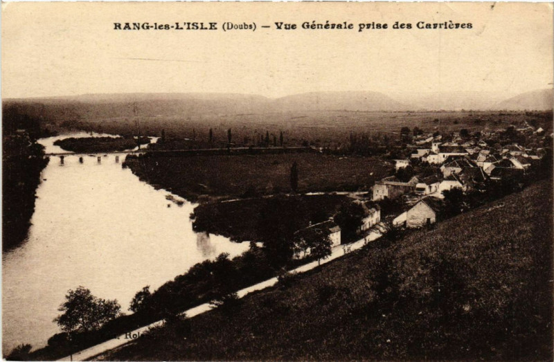 Carte postale ancienne Rang-les-L'Isle - Vue générale prise des Carrieres à Rang