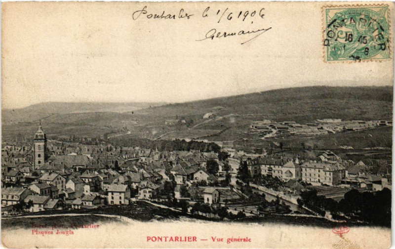 Carte postale ancienne Pontarlier - Vue générale à Pontarlier