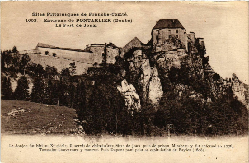 Carte postale ancienne Pontarlier - Environs - Le Fort de Joux à Pontarlier