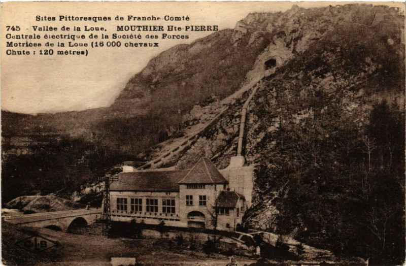 Carte postale ancienne Mouthier-Haute-Pierre - Centrale electrique à Mouthier-Haute-Pierre