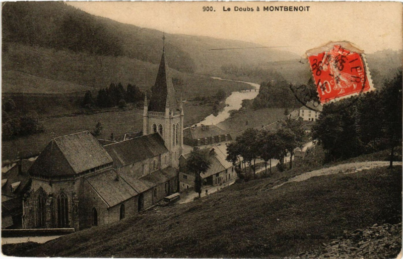 Carte postale ancienne Montbenoit - Le Doubs a Montbenoit à Montbenoît