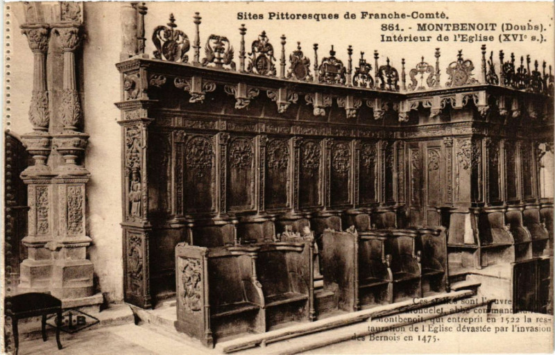 Carte postale ancienne Montbenoit - Interieur de l'Eglise à Montbenoît