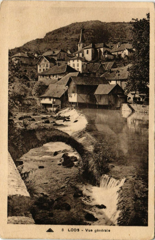 Carte postale ancienne Lods - Vue générale à Lods