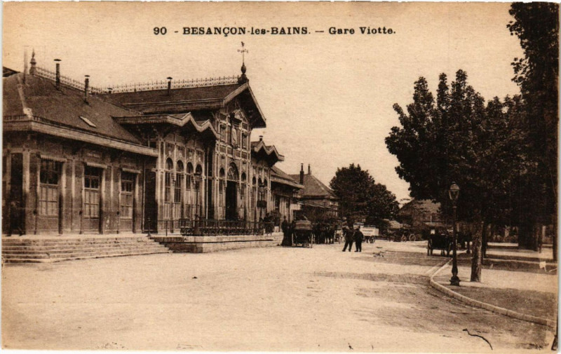 Carte postale ancienne Besancon-les-Bains - Gare Viotte à Besançon