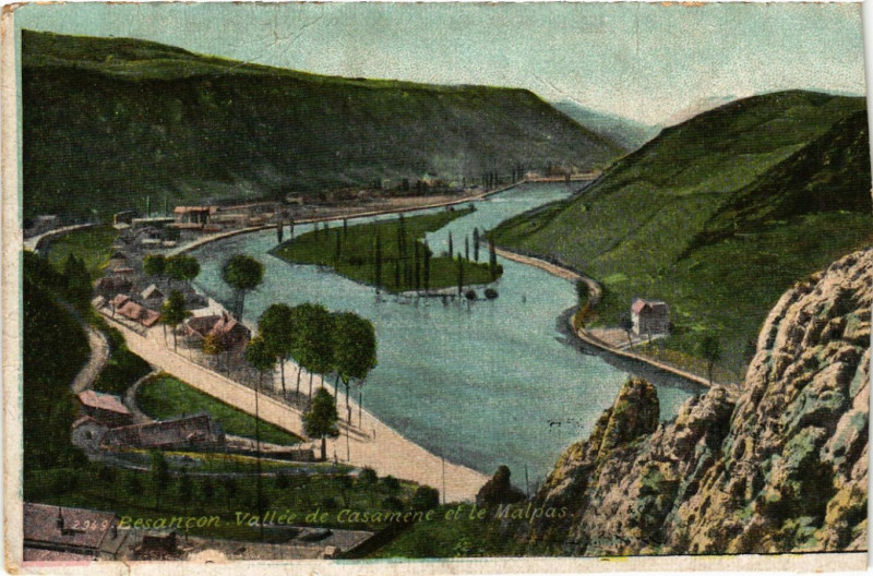 Carte postale ancienne Besancon - Vallée de Casamene et le Malpas à Besançon