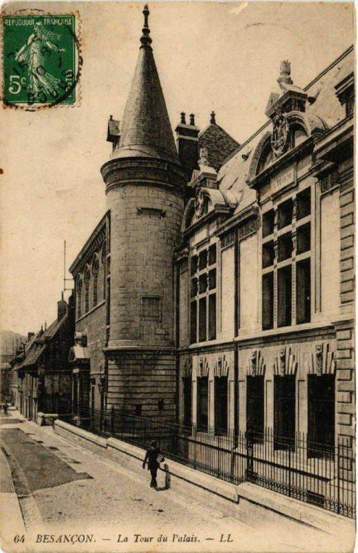 Carte postale ancienne Besancon - La Tour du Palais à Besançon