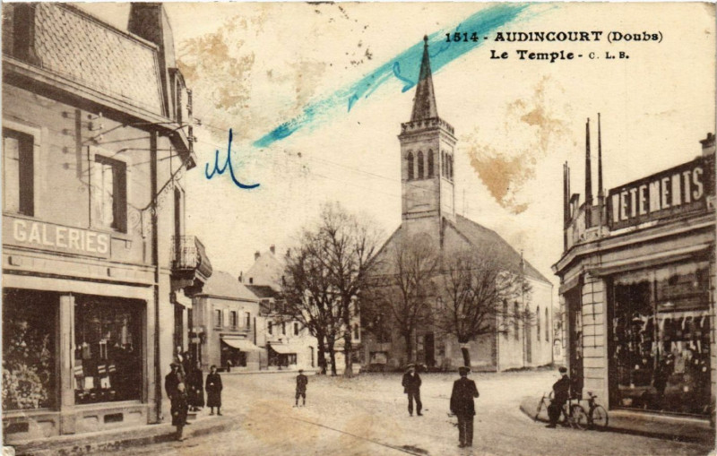 Carte postale ancienne Audincourt - Le Temple à Audincourt