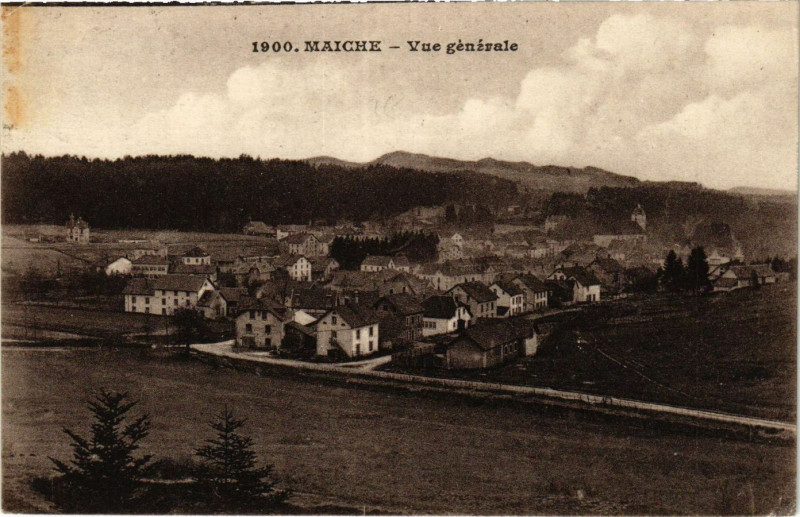 Carte postale ancienne Maiche - Vue générale à Maîche