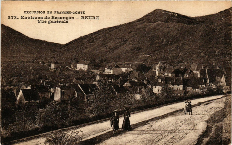 Carte postale ancienne Environs de Besancon - Beure - Vue générale à Besançon