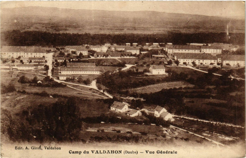Carte postale ancienne Camp du Valdahon - Vue générale à Valdahon