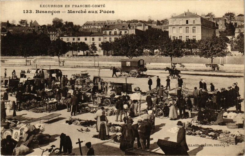 Carte postale ancienne Besancon - Marche Aux Puces à Besançon
