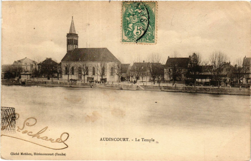 Carte postale ancienne Audincourt - Le Temple à Audincourt