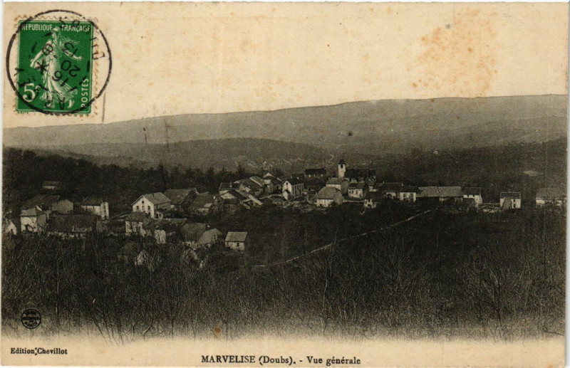 Carte postale ancienne Marvelise - Vue générale à Marvelise
