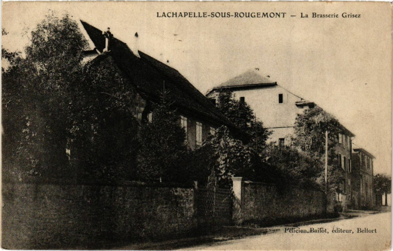 Carte postale ancienne La Chapelle-sous-Rougemont - La Brrasserie Grisez à Rougemont