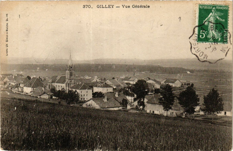 Carte postale ancienne Gilley - Vue générale à Gilley
