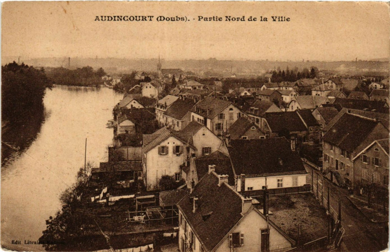 Carte postale ancienne Audincourt - Partie Nord de la Ville à Audincourt