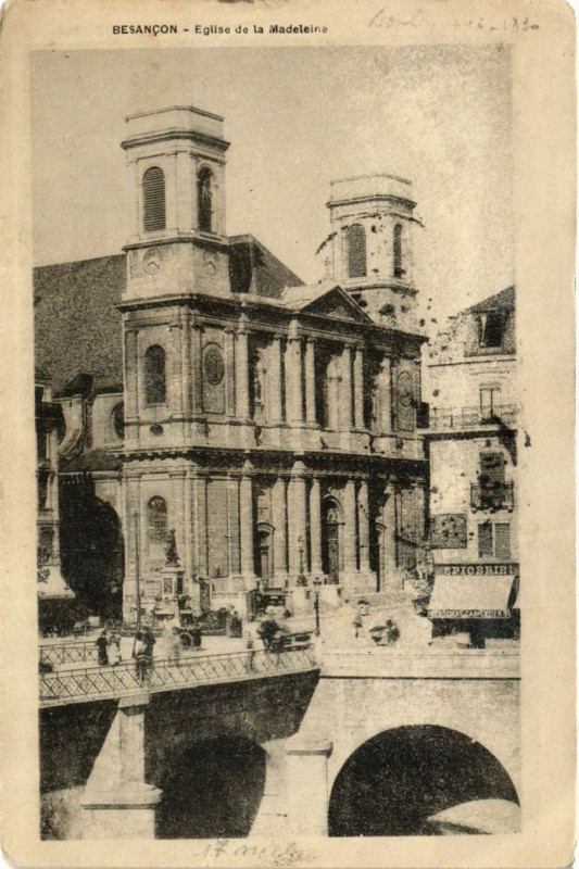 Carte postale ancienne Besancon - Eglise de la Madeleine à Besançon
