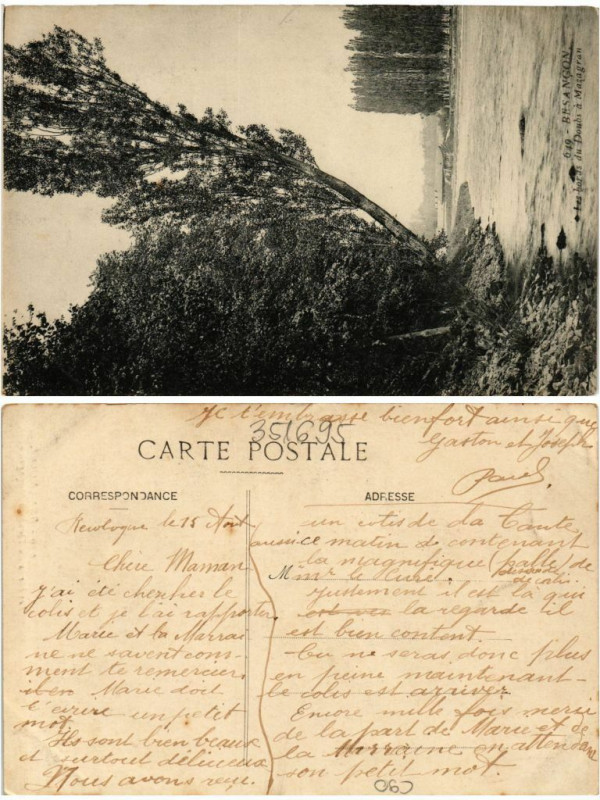 Carte postale ancienne Besancon - Les Bords a Mazagran à Besançon