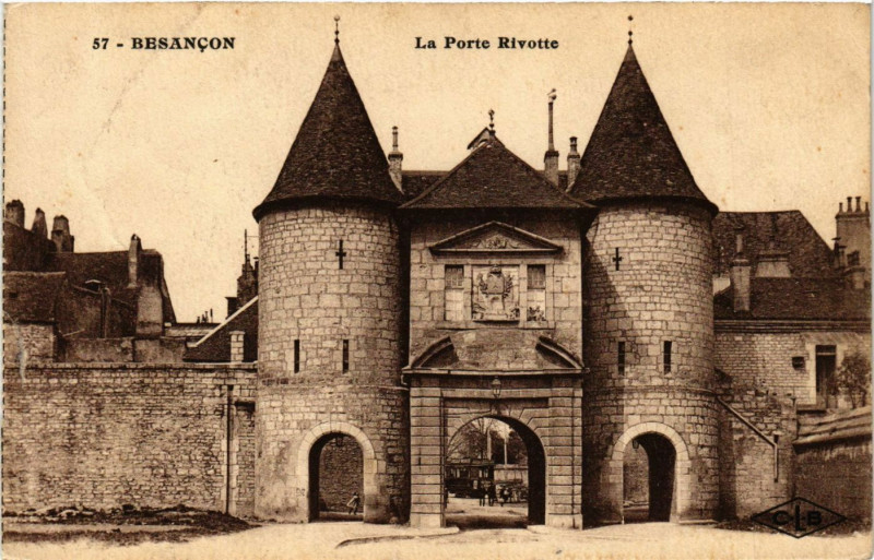 Carte postale ancienne Besancon - Porte Rivotte à Besançon