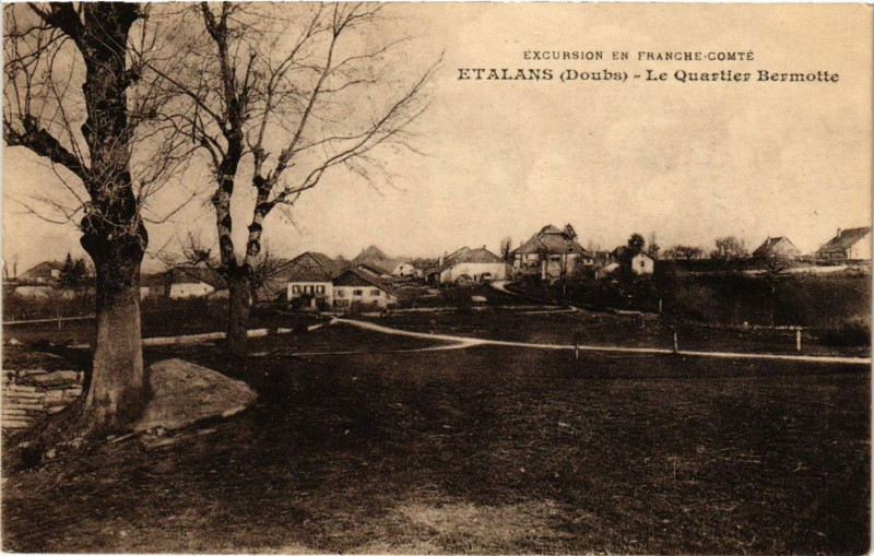 Carte postale ancienne Etalans - Le Quartier Bermotte à Étalans
