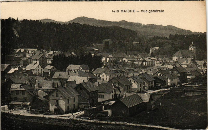 Carte postale ancienne Maiche - Vue générale à Maîche
