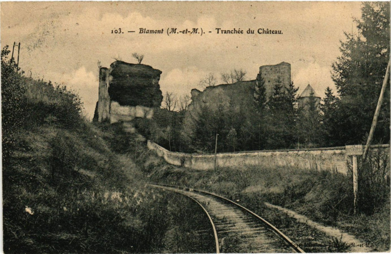 Carte postale ancienne Blamont (M.-et-M.) - Tranchée du Chateau à Blamont