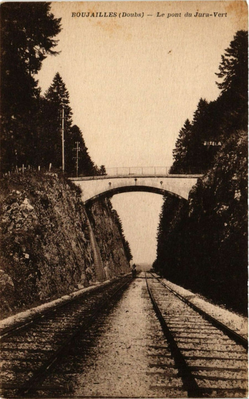Carte postale ancienne Boujailles - Le pont du Jura-Vert à Boujailles