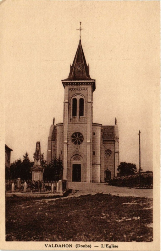 Carte postale ancienne Valdahon - L'Eglise à Valdahon