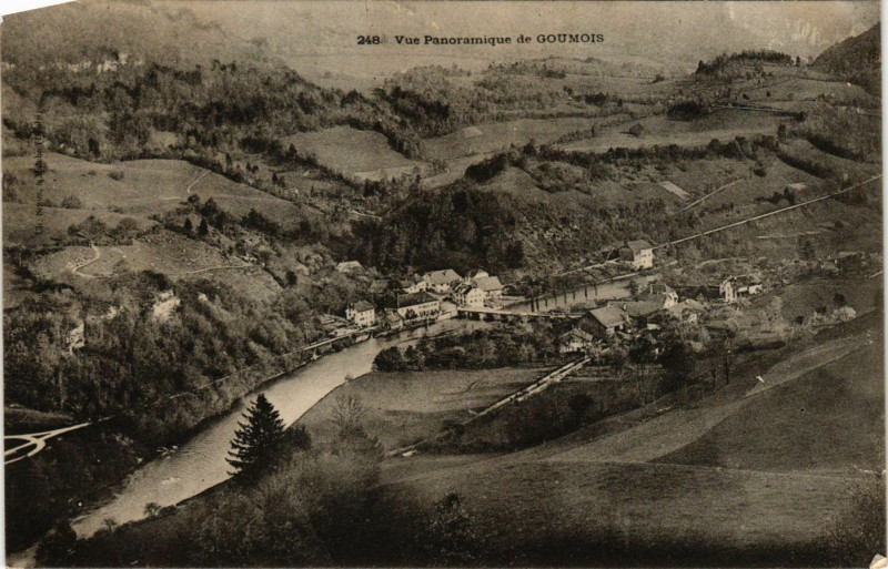 Carte postale ancienne Vue Panoramique de Goumois à Goumois