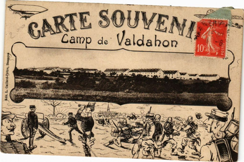 Carte postale ancienne Carte Souvenir - Camp de Valdahon à Valdahon