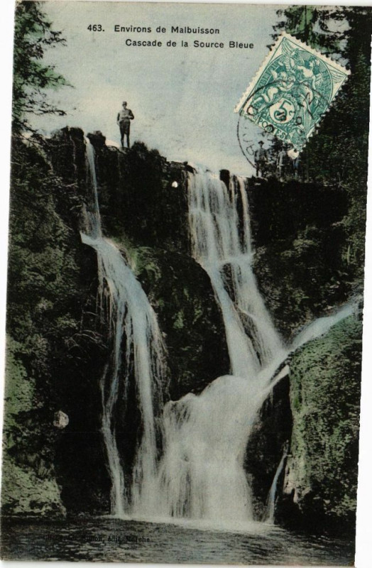 Carte postale ancienne Environs de Malbuisson - Cascade de la Source Bleue à Malbuisson