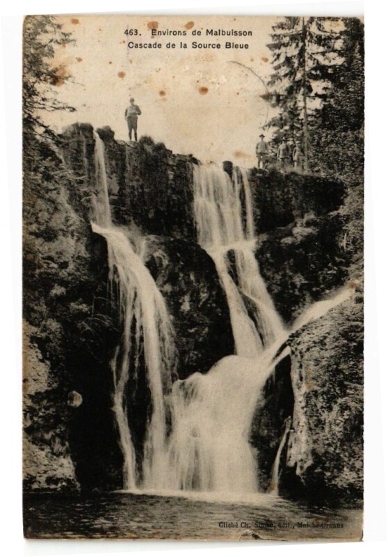 Carte postale ancienne Environs de Malbuisson - Cascade de la Source Bleue à Malbuisson