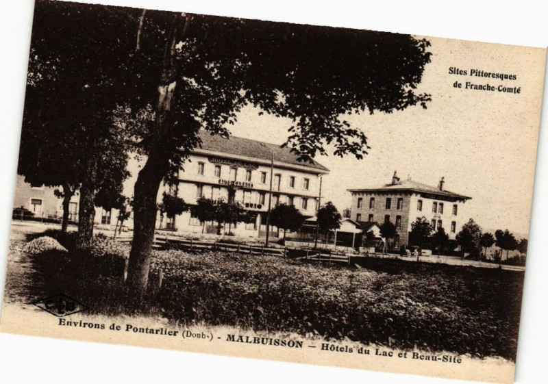 Carte postale ancienne Environs de Pontarlier - Malbuisson - Hotels du Lac et .. à Pontarlier