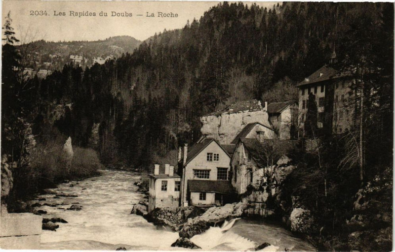 Carte postale ancienne Les Rapides du Doubs - La Roche à Doubs