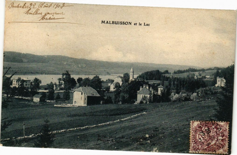 Carte postale ancienne Malbuisson - et la Lac à Malbuisson