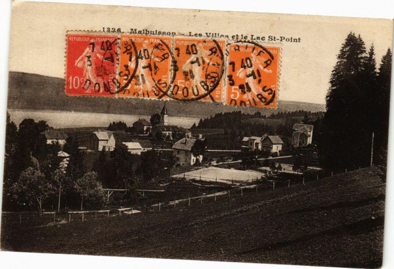 Carte postale ancienne Malbuisson - Les Villes et le Lac Saint-Point à Malbuisson