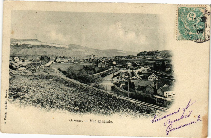 Carte postale ancienne Ornans - Vue générale à Ornans