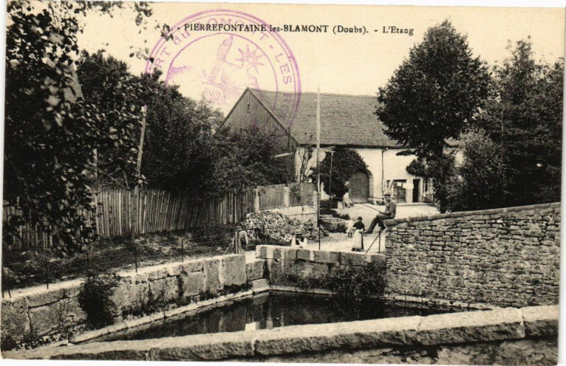 Carte postale ancienne Pierrefontaine-les-Blamont - L'Etang à Pierrefontaine-lès-Blamont