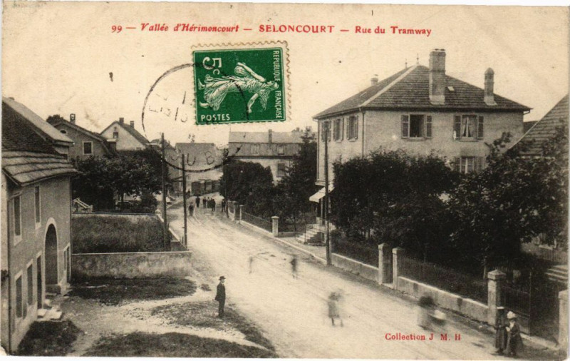 Carte postale ancienne Vallée d'Herimoncourt - Seloncourt - Rue du Tramway à Seloncourt